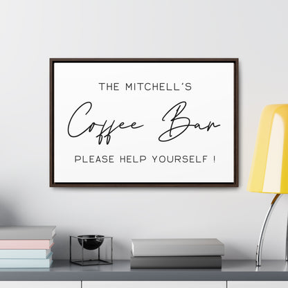 Personalized Coffee Bar Sign | Last Name Coffee Bar Wall Decor | Kitchen Wall Art for Coffee Enthusiasts | Customizable Coffee Shop Sign for Home or Office