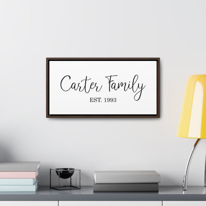 Family Last Name Canvas, Wedding Gift, Established Familiy Date Sign, Canvas Decor, Wall Decor