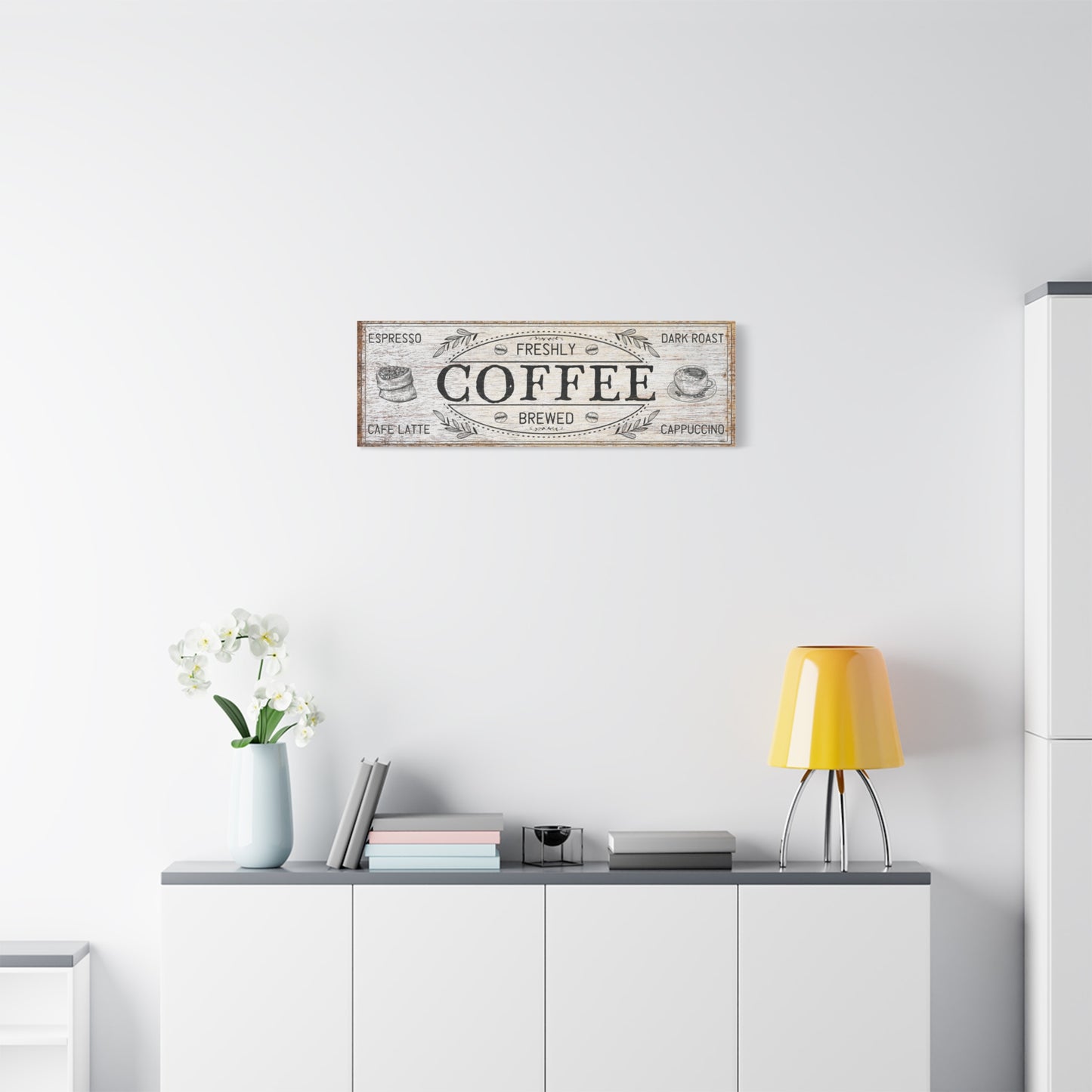 Custom Coffee Bar Sign - Personalized Espresso & Latte Wall Art for Kitchen, Café, Farmhouse or Home Coffee Bar Decor - Rustic Vintage Coffee Station Sign