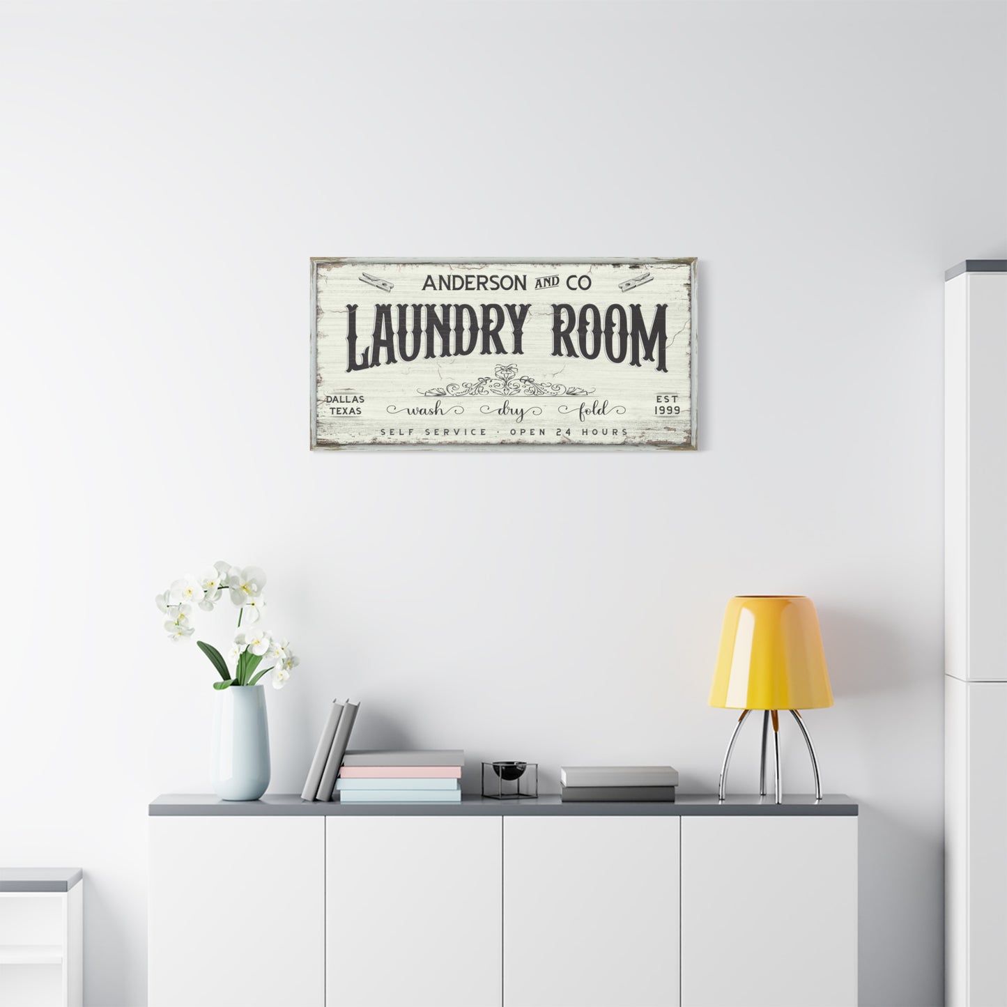 Personalized Laundry Room Signs - Custom Funny & Stylish Laundry Room Decor, Farmhouse Laundry Signs, Wash Symbols, Stain Removal, Wash Machine, Store Window Display