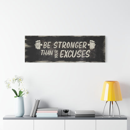 Motivational Gym Sign - Inspiring Wall Art for Home Gym Decor | Fitness Quote Canvas with Back Hanging, Soft Rubber Dots & Radiata Pine Frame | Motivational Gym Wall Decor for Home Gym Enthusiasts