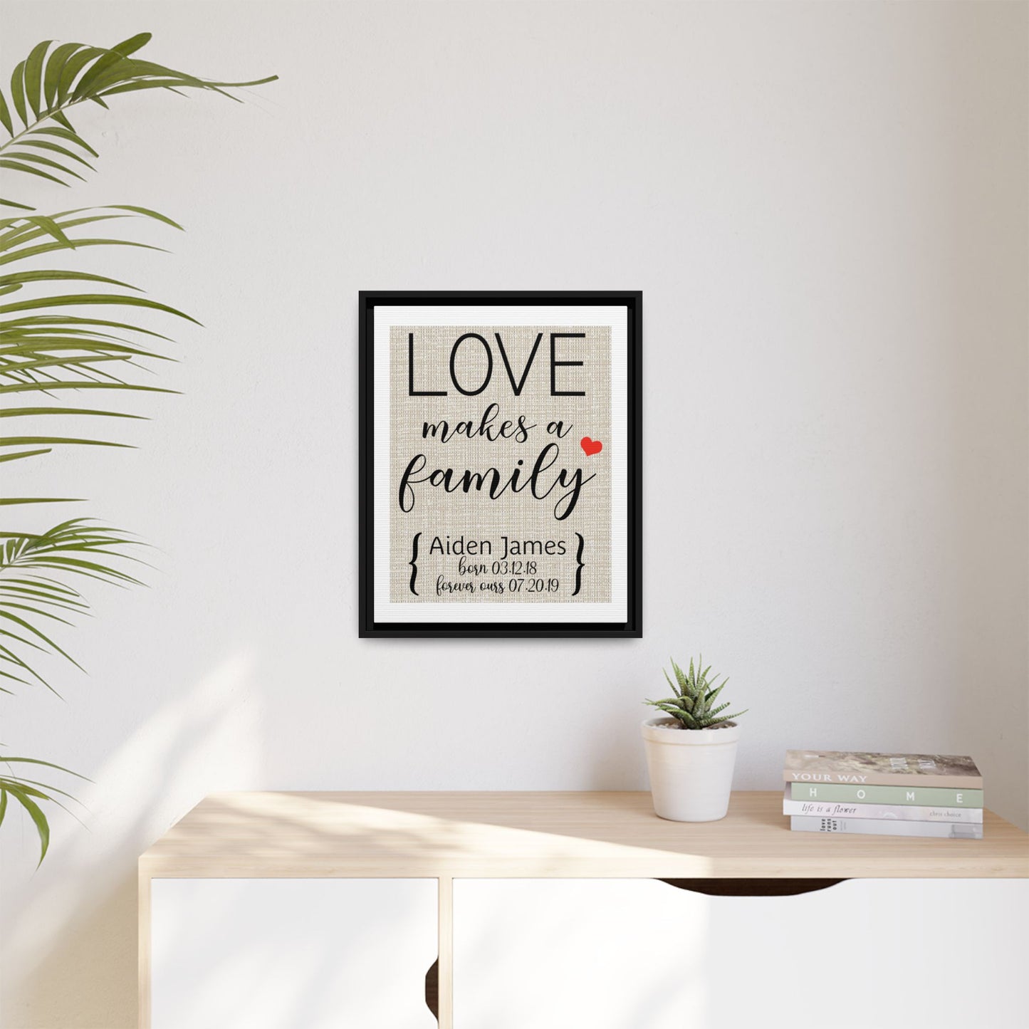 Personalized Adoption Day Sign - Custom Adoption Gift - Family Wall Decor for Adopting Baby, New Home, or Wedding - Thoughtful Gift for Housewarming or Bridal Shower