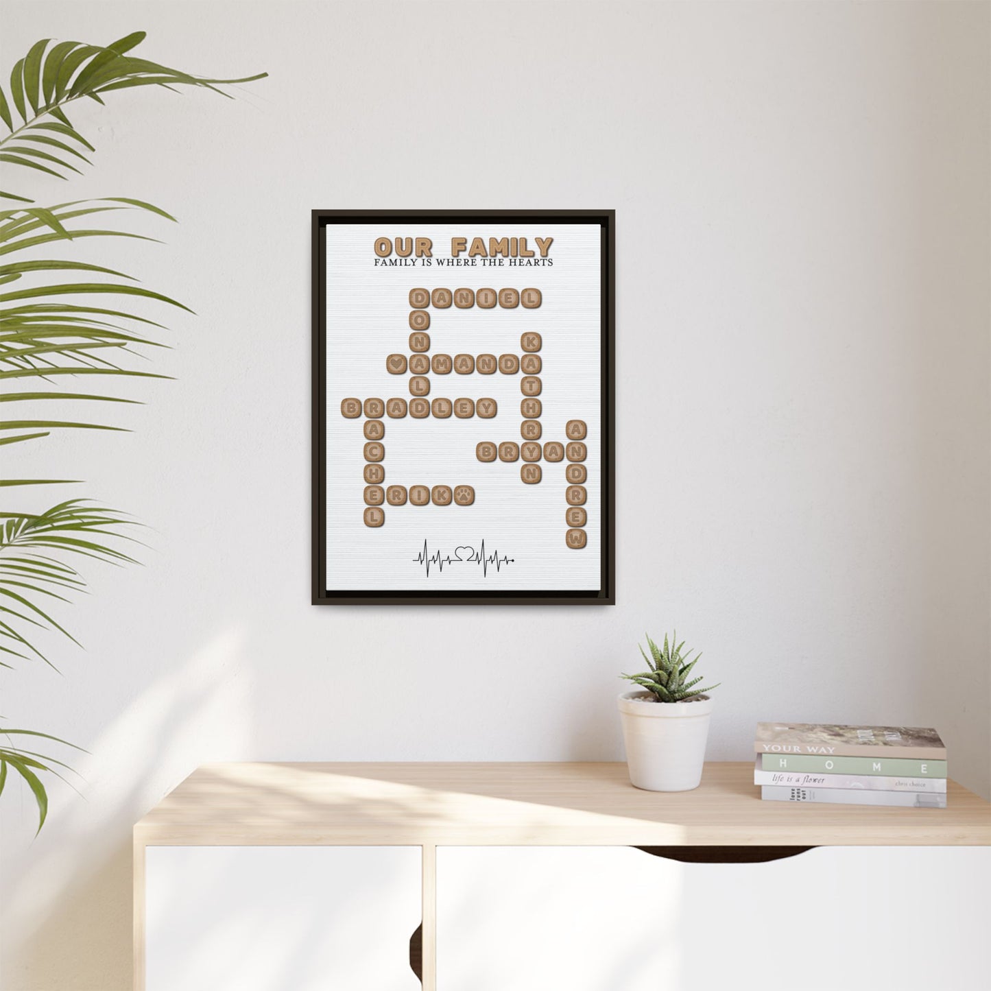 Personalized Family Name Signs Scrabble - Custom Wooden Family Name & Grandkids Crossword Sign - Scrabble Puzzle Sign - Home Décor & Grandparents Christmas Gift