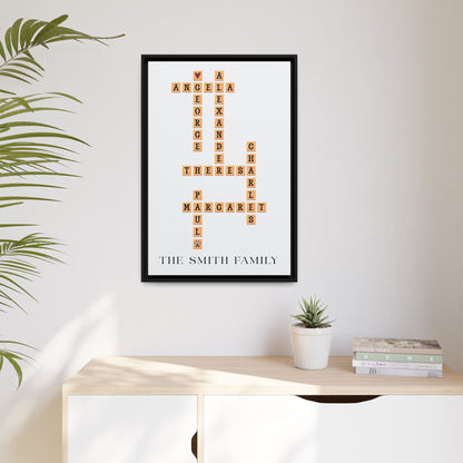 Personalised Family Scrabble Name Sign - Custom Crossword Name Signs for Weddings, Anniversaries, Valentine’s Day & Family Gifts