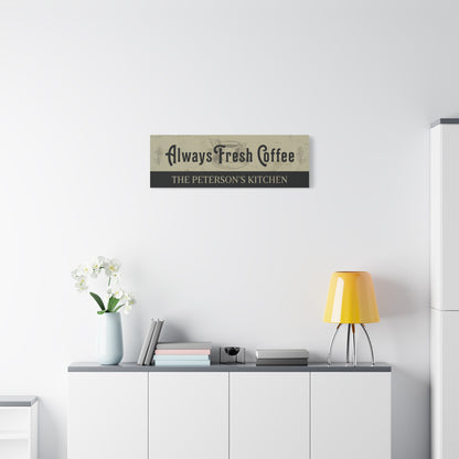 Personalized Rustic Coffee Sign for Kitchen Decor - Customizable Cafe Barista Shop Sign - Fresh Hot Coffee Bar, Coffee Shop, Restaurant & Home Bar Decoration