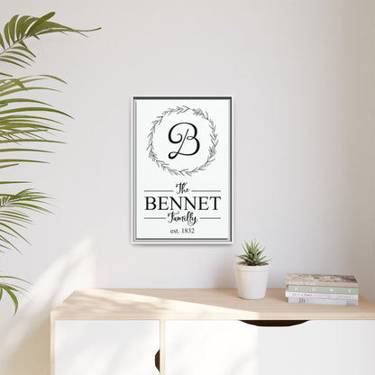 Monogrammed Wall Art - Personalized Family Name Monogram Sign – Custom Last Name Wreath, Round Name Sign, Newlyweds & Wedding Gift, Custom Name Letters, Circle Monogram for Home