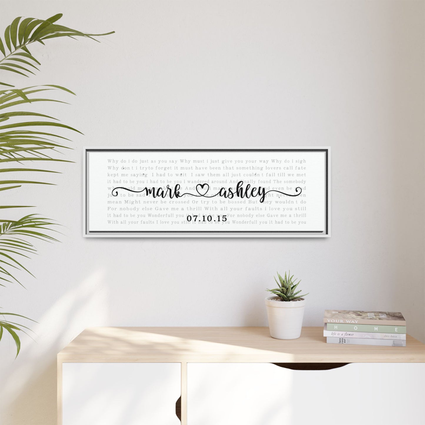 Personalized Master Bedroom Signs - Custom Song Lyrics Canvas Wall Art – Wedding Anniversary Gift for Couples, His and Hers First Dance Music Print, Above Bed Décor, First Dance Lyrics