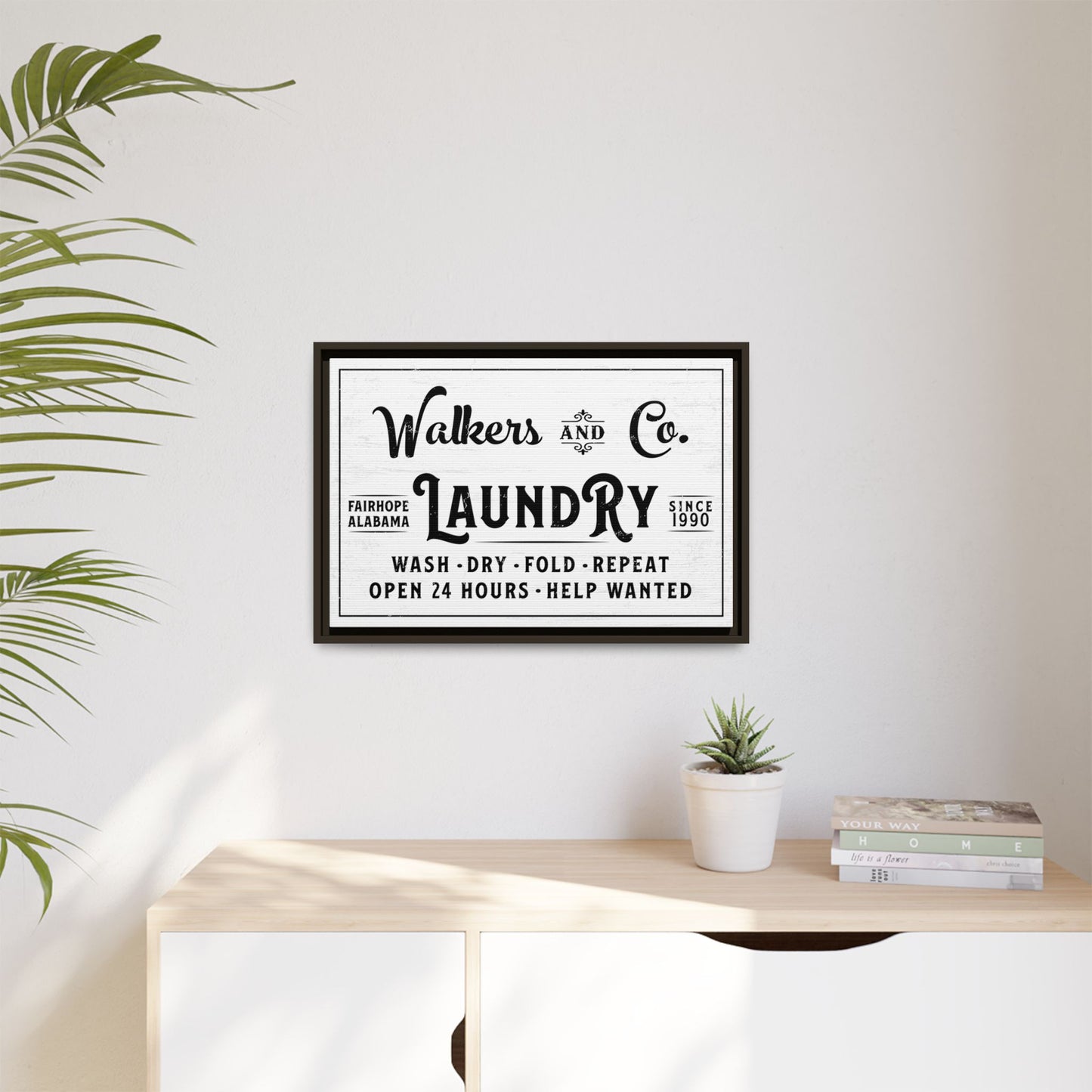 Personalized Laundry Room Sign - Modern Farmhouse Laundry Room Decor | Wash Dry Fold Repeat Wall Art | Custom Laundry Room Sign | Rustic Laundry Decor | Utility Room Prints & Funny Laundry Quotes | Home & Living Housewarming Gift