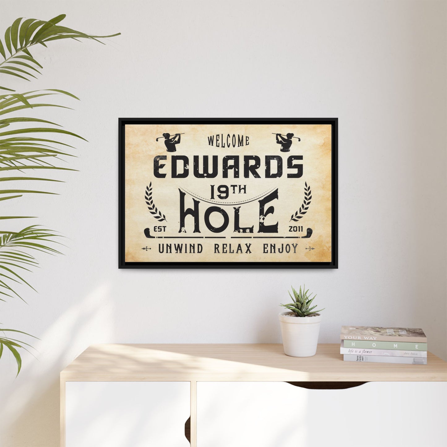 Custom 19th Hole Signs | Personalized Masters Golf Club Wall Art & Decor | Unique Golf Gifts for Husband, Men, Father’s Day, Birthday, Housewarming | Golf Graphic