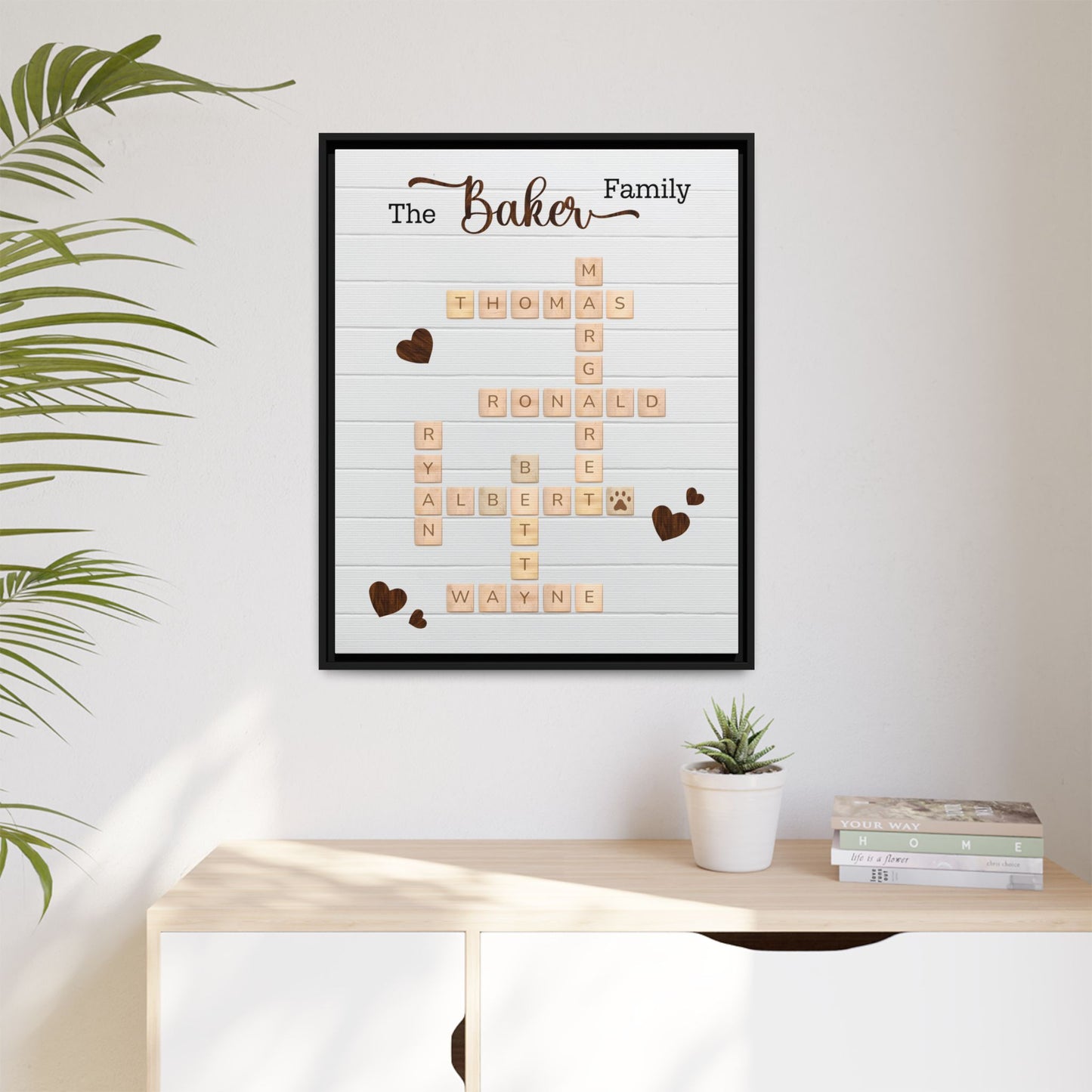 Custom Scrabble Family Name Signs - Personalized Family Name Scrabble Wall Art - Crossword Name Sign for Home Décor, Anniversary, Mother’s Day