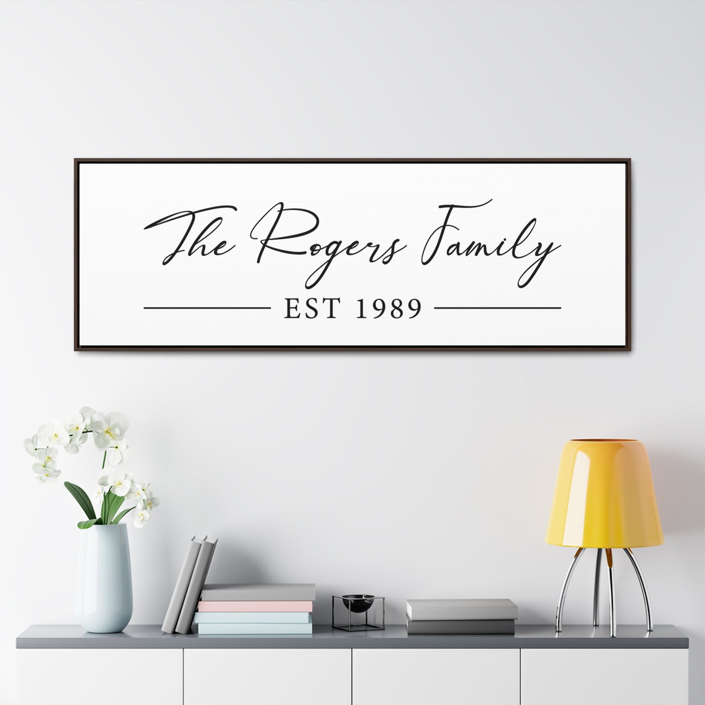 Family Last Name Sign Canvas Decor with Established Year – Custom Canvas Design for Weddings, Anniversaries, Engagements, and Housewarming Gifts