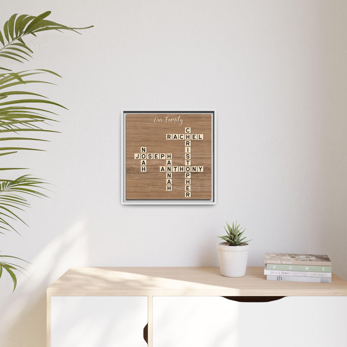 Personalized Scrabble Family Name Sign - Custom Scrabble Family Name Wall Art - Crossword Puzzle Sign for Family Names