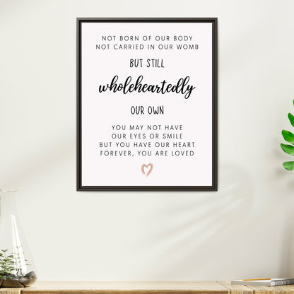 Custom Adoption Day Sign - Personalized Inspirational Adoption Quote Wall Art - Gotcha Day Gift for Newly Adopted Child - Family Keepsake for Nursery or Home Décor