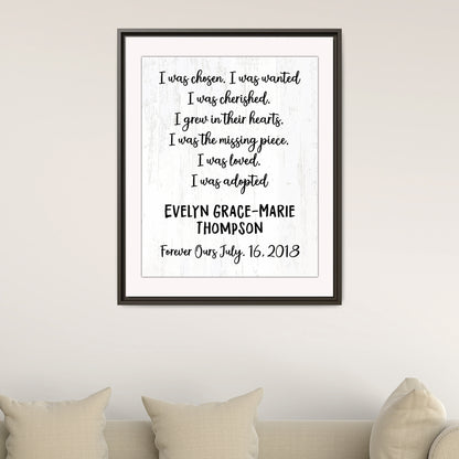 Personalized Adoption Day Sign - Custom Officially Adopted Wall Art - Courtroom Adoption Sign - Adoption Gift for Parents - Custom Family Gift