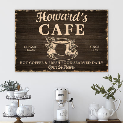 Custom Coffee Bar Sign | Personalized Vintage Kitchen Wall Décor for Coffee Station, Man Cave, or Patio | Rustic Farmhouse Coffee Bar Sign