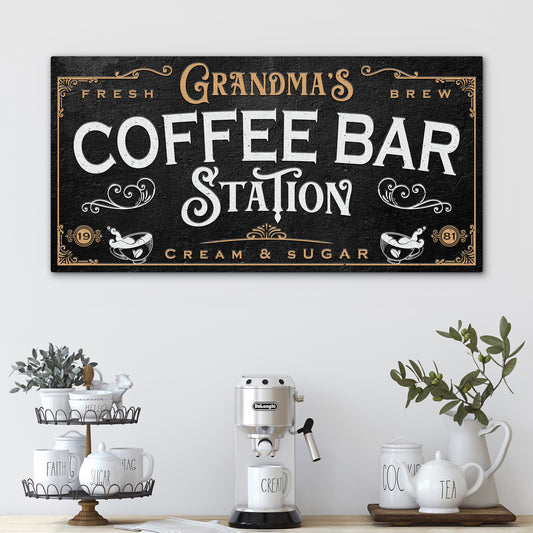 Custom Coffee Bar Sign - Personalized Coffee Shop Wall Art, Rustic Vintage Espresso Bar Decor, Premium Quality Modern Farmhouse Coffee Bar Sign