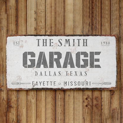 Custom Personalized Garage Sign - Vintage Sign for Dad's Garage, Workshop, Custom Car Signs, Mechanic Gifts for Men, Father's Day Gift, Premium Quality Garage Wall Art