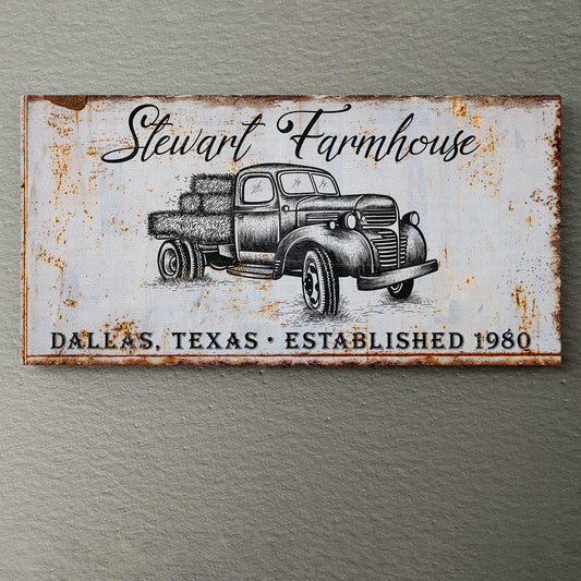 Custom Farmhouse Signs - Personalized Tractor Signs for Farmhouse Decor - Family Last Name Signs, Rustic Farm Signs, Green Tractor Birthday Party Decor, Unique Gifts for Farmers