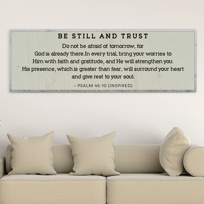PSALM 46:10 – Be Still and Trust Canvas Wall Art - Personalized Living Room Quotes