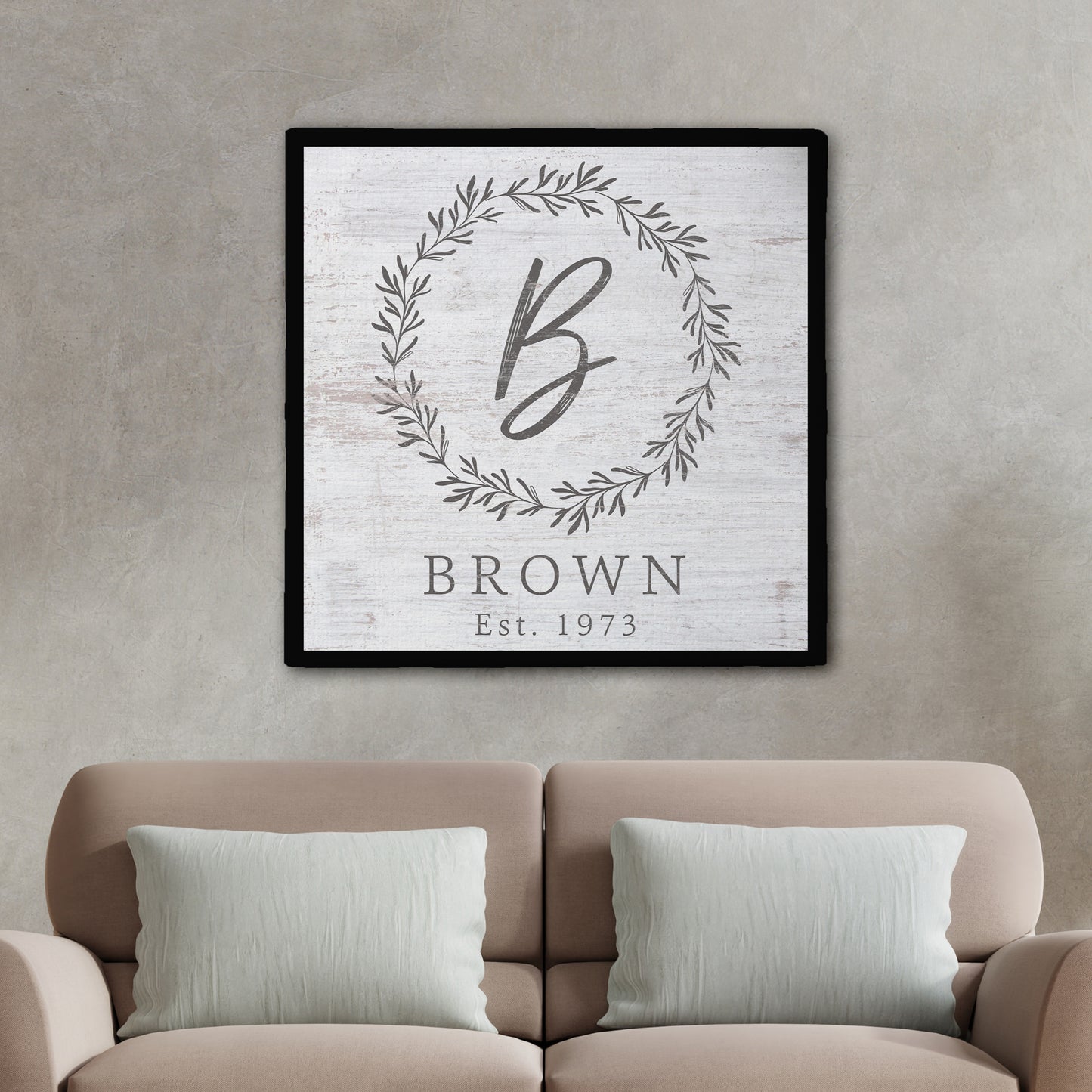 Custom Monogram Family Last Name Sign - Personalized Monogram Family Last Name Sign - Farmhouse Décor - Gift for Wedding, Anniversary, Religious Occasion, Pet Lovers