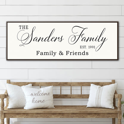 Personalized Family Name Sign with Kids' Names - Custom Framed Last Name Wall Art for Minimalist Birthday Calendar & Celebrations - Fully Assembled Perpetual Family Gift