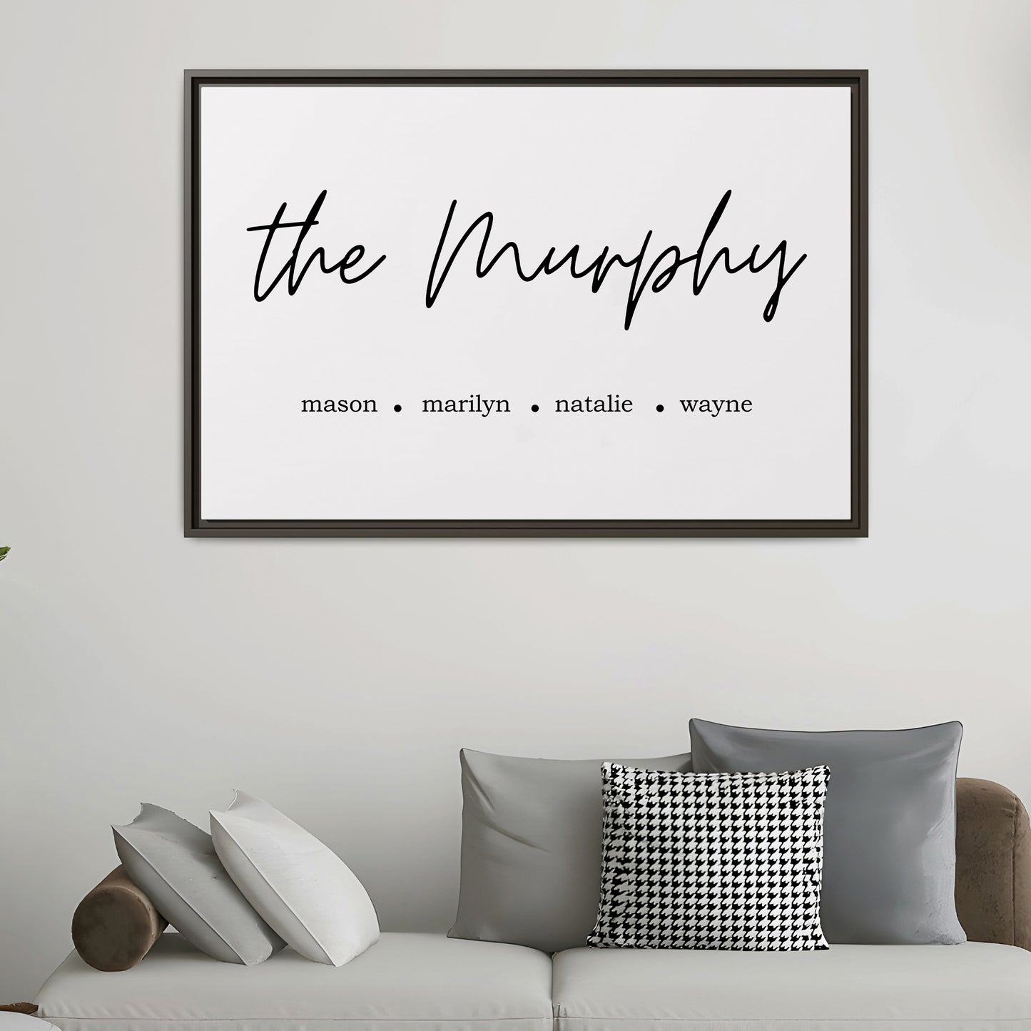 Personalized Family Name Sign with Kids Names - Custom Wall Art for Modern Rustic Home Decor, Housewarming, Wedding, Engagement, or Bridesmaid