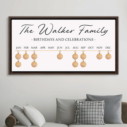 Personalized Family Name Sign with Kids Names | Custom Sign Boards for Family Birthdays and Celebrations | Kids Birthday Calendar Sign
