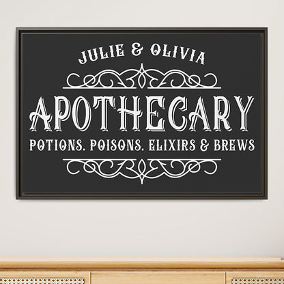 Personalized Halloween Apothecary Sign – Vintage Witchy Decor, Potion Clipart, Mystical Brews, Wiccan Wall Art, Gothic Halloween Printables for Cricut, Witchcraft Gifts & Dark Academia Aesthetic