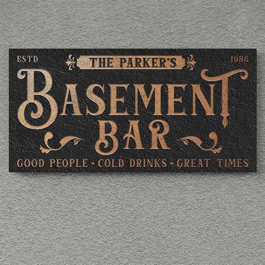 Custom Basement Bar Sign, Personalized Man Cave Sign, Custom Wood Bar Signs, Vintage Pub Decor, Housewarming Gift, Personalized Family Bar, Basement Bar Wall Art, Personalized Lower Level Sign