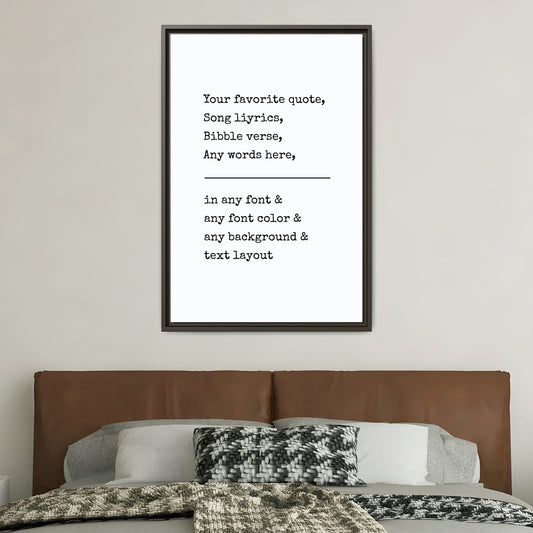 Custom Bedroom Quote Wall Art | Personalized Song Lyrics, Wedding Vows, or Bible Verse for Bedroom Wall | Valentine’s Day, Anniversary, or Wedding Gift for His or Her | Framed Calligraphy