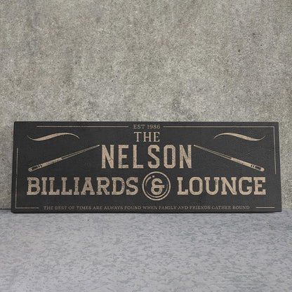Personalized Billiards Sign - Custom Billiards Room Décor, Vintage Rustic Pool Hall Signs, Man Cave & Lounge Wall Art, Christmas Billiards Gifts