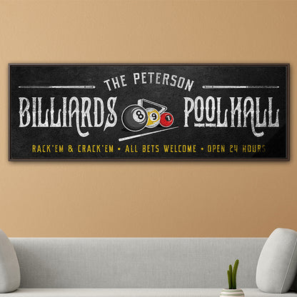 Personalized Billiards Sign | Custom Pool Hall & Game Room Wall Decor | Rustic Vintage Wooden Man Cave Sign for Bar, Lounge, Basement, or Pool Table Room